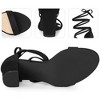 Perphy Women's Open Toe Lace Up Tie Up Lightly Padded Chunky Heeled Sandals - 3 of 4