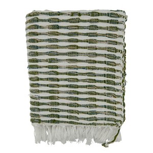 Saro Lifestyle Woven Line Throw, 50x60 inches, Green - 1 of 4