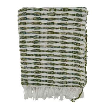 Saro Lifestyle Woven Line Throw, 50x60 inches, Green