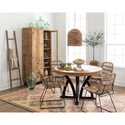 Elegant Summer Faux Olive Topiary in Dark Pot, 58"