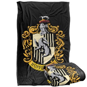 Harry Potter Hufflepuff Crest Black Silky Touch Super Soft Throw Blanket 36" x 58",Hufflepuff Crest - 1 of 4