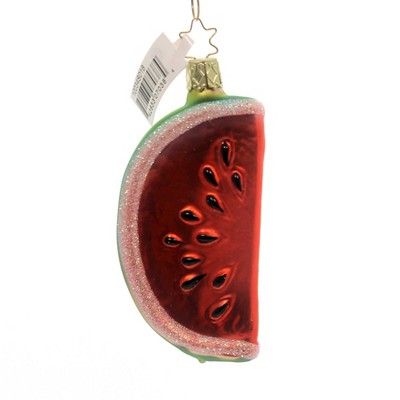 Inge Glas 4.0" Slice Of Summer Ornament Watermelon Christmas  -  Tree Ornaments