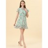 INSPIRE CHIC Women's Ruffle Sleeve Self-Tie V Neck Mini A-Line Floral Dress - 2 of 4