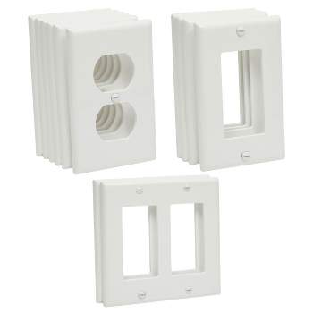 Built Industrial 12 Pack Standard Light Switch Plates and Outlet Covers, 1-Gang, 2-Gang, Duplex Receptacle for Wall, White