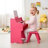 Costway 25 Keys Digital Piano with Music Stand Stool Lighted Keys Teaching Mode for 3+ Kids Black/Pink/Brown - 2 of 4