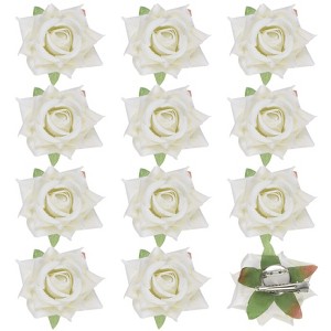 Unique Bargains Durable Velvet Cloth Flower Hair Clips Brooches 12 Pcs - 1 of 4