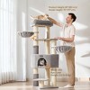 63-Inch Heavy-Duty Cat Tree Cat Tower with Self-Warming Pads, Self-Groomers, Scratching Posts, Large Perch, Cave, Baskets - 2 of 4