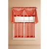 Kate Aurora Complete 4 Piece Linen Leaf Embroidered Complete Kitchen Curtain Set - 2 of 4