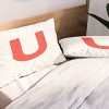 Deny Designs King April Lane Art Block Red Monogram U Microfiber Printed Pillow Sham - 2 of 3