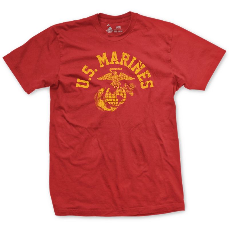 OUTSIDE THE WIRE Leatherneck for Life Old School Red USMC T-Shirt, 1 of 3