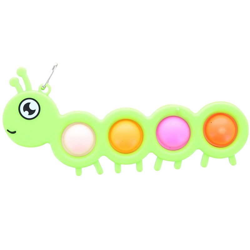 BOB Gift Pop Fidget Toy Green Caterpillar 4-Button Bubble Popping Game, 1 of 8