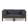 Christopher Knight Home Oana Outdoor Acacia Wood Loveseat with Cushions - 2 of 4