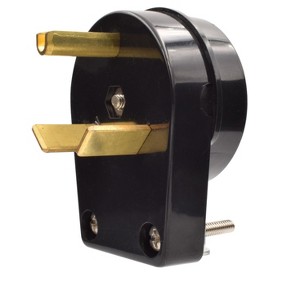 ELEGRP 30 Amp 125-Volt 2-Pole/3-Wire NEMA TT-30P Angle Travel Trailer Plug, Black, UL Listed, 1 Pack - 1 of 1