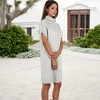 Anna-Kaci Women's Turtleneck Cable Knit Sweater Dress with Short Sleeves - 4 of 4