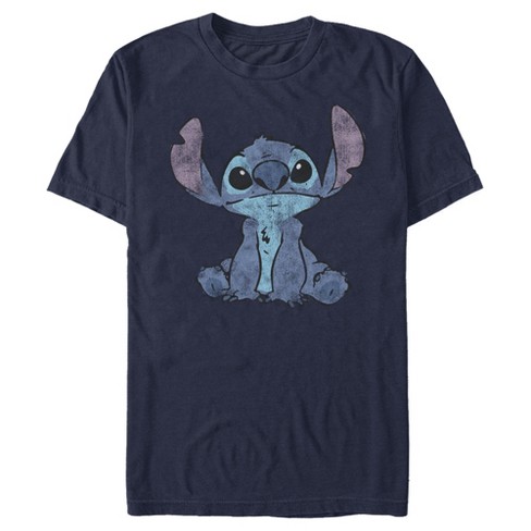 Men's Lilo & Stitch Watercolor Stitch T-shirt - Navy Blue - Medium : Target