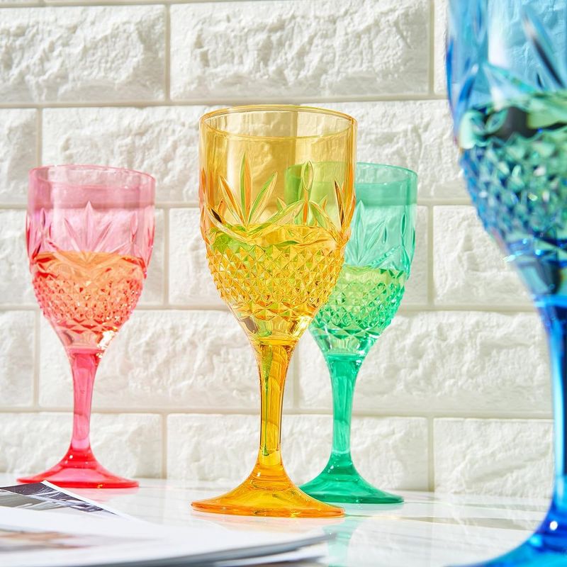 Khen's Shatterproof Vibrant Colored Wine Glasses, Luxurious & Stylish, Unique Home Bar Addition - 4 pk, 6 of 8
