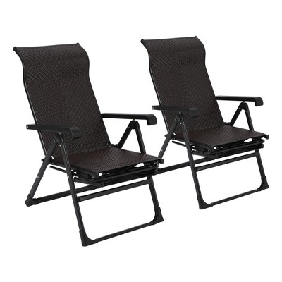 Outdoor Patio Lounge Chair with Footrest, Folding Reclining Adjustable Style, Folding Lounge Lawn Chairs for Poolside, Garden，Backyard，Lawn