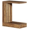 Resenkos Industrial C - Shaped Side Table, Rustic Wood End Table with Storage Shelf, Living Room Sofa Side Organizer Brown - 2 of 4