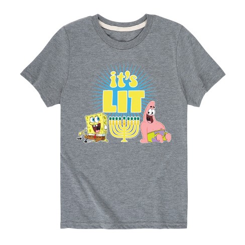 Boys' - SpongeBob SquarePants - It's Lit Hanukkah Short Sleeve Graphic T-Shirt - image 1 of 4