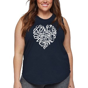 LA Pop Art Cursive Heart - Women's Word Art Tank Top - 1 of 4
