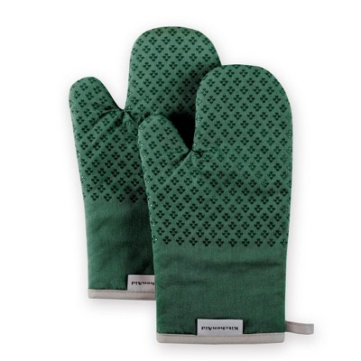 KitchenAid 2pk Cotton Asteroid Oven Mitts Green