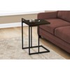FONTOI C-shaped End Table, Side Table for Living Room Bedroom, Black&Dark Brown, 16"*26.5"*18.25" - 2 of 4