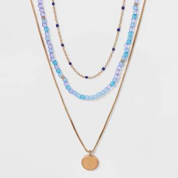 Medallion Layered Beaded Chain Necklace - Universal Thread™