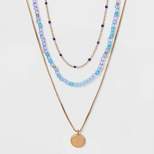 Medallion Layered Beaded Chain Necklace - Universal Thread™