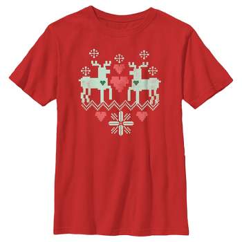 Boy's Lost Gods Christmas Reindeer Love T-Shirt