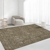 Machine Washable Area Rug – Oriental Distressed Medallion Carpet with Non-Slip Backing,Vintage Printed Rug for Living Room & Bedroom,Camel Tone - 2 of 4