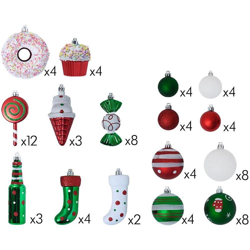 R N' D Toys Candycane Ornament Set – Christmas Candy Cane Shatterproof Balls and Candy Hanging Ornaments for Indoor or Outdoor Christmas Tree, 4 of 9