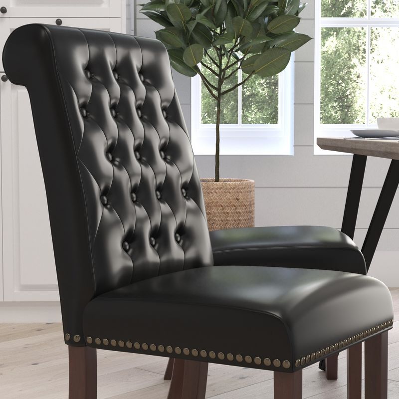 Merrick Lane Upholstered Parsons Chair with Nailhead Trim, 5 of 16