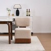 Modern Linen Upholstered Dining Chair with Casters, Stylish Armless Side Chair for Kitchen, Dining Room, or Living Areas-Panipeachy - 2 of 4