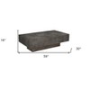 HomeRoots 59" Dark Gray Solid Wood Solid Coffee Table - 3 of 4