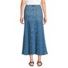 Lands' End Women's Soft Denim Godet Midi Skirt - 2 of 4