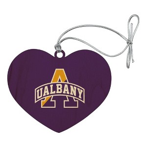 University at Albany Primary Logo Heart Love Wood Christmas Tree Holiday Ornament - 1 of 3