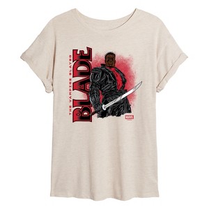 Women's - Marvel - Blade With Logo Oversized Graphic T-Shirt - 1 of 4