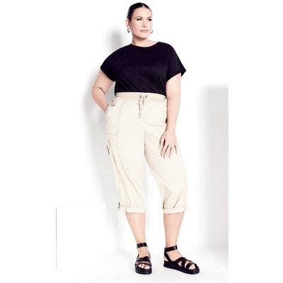 Avenue Women's Plus Size Cotton Roll Up Capri