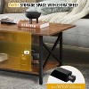 Yukimo 44" Industrial Rectangular Coffee Table with Storage Shelf, 2-Tier Design with Engineered Wood Top - 4 of 4