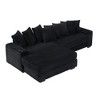 111.4" Corduroy L-Shaped 3-Seater Sectional Sofa with 8 Pillows - 3 of 4