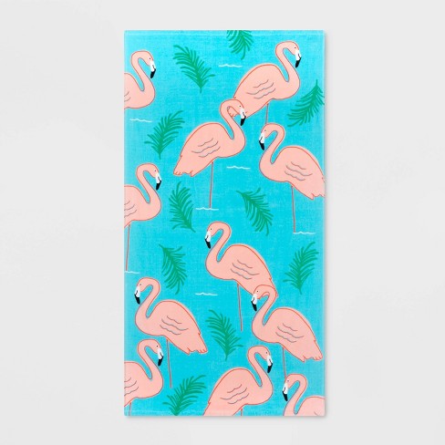 flamingo beach towel