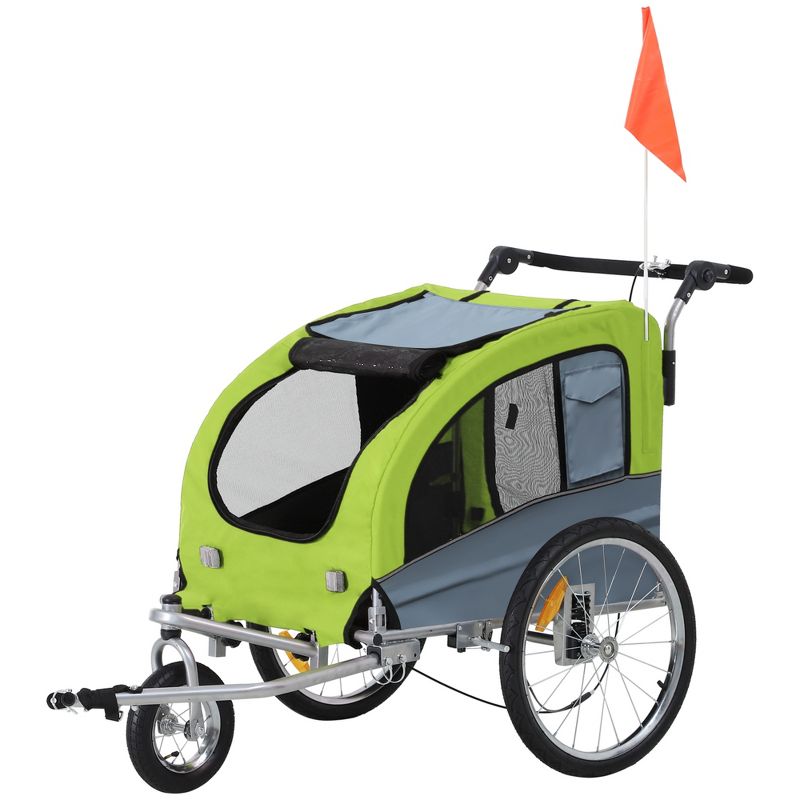 Aosom Dog Bike Trailer 2-In-1 Pet Stroller with Canopy and Storage Pockets, 5 of 11