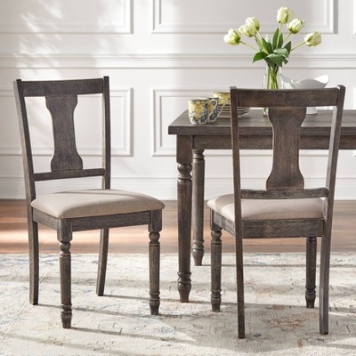 Weathered Grey 5-Piece Dining Set with Upholstered Chairs