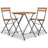 vidaXL 3 Piece Folding Bistro Set Solid Wood Teak and Steel - 2 of 4
