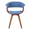 Armen Living,Summer Mid-Century Chair in Blue Fabric with Walnut Wood Finish - 2 of 4