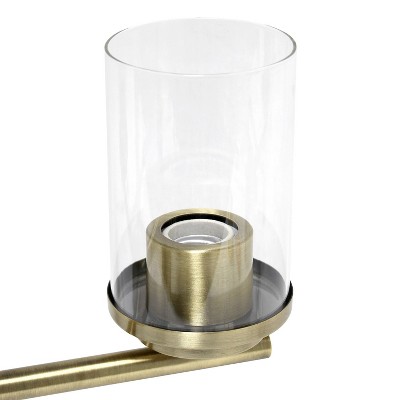 Elegant Antique Brass 5-Light Pendant with Clear Glass Shades