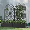 SpassWay 71"H Arch Metal Planter Box with Trellis Raised Garden Bed with Arbor Privacy Screen with Wheels - 2 of 4