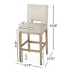 Modern Upholstered Bar Stool Set of 2 with Sturdy Wooden Legs, Comfortable Fabric Seating for Kitchen Island or Dining Room – The Pop Home - 4 of 4