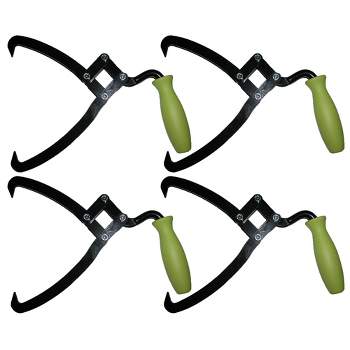 Timber Tuff TMW-40 Metal Log Tongs Hand Claw Grabber Tool Woodworking and Logging Accessory for Firewood, Timber Carrying, and More (4 Pack)