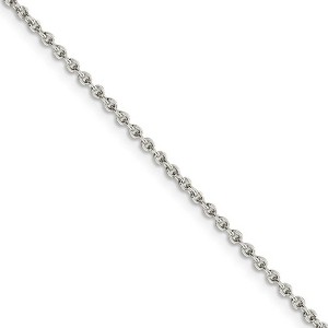 Black Bow Jewelry 2mm Sterling Silver Classic Solid Cable Chain Necklace - 1 of 4
